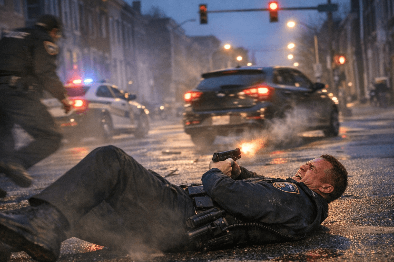 Bodycam Shows Officer Hit by Stolen Kia on West Lombard, Shot Fired