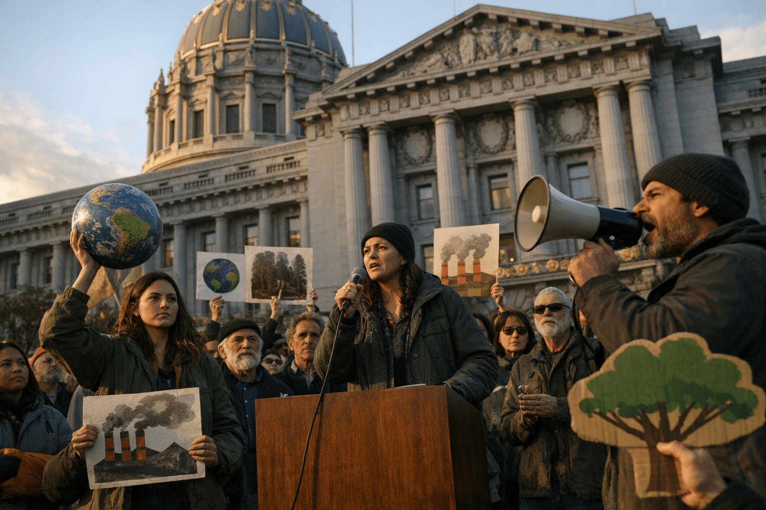 Hundreds Rally at City Hall Against Mayor Daniel Lurie's Environment Budget Cuts