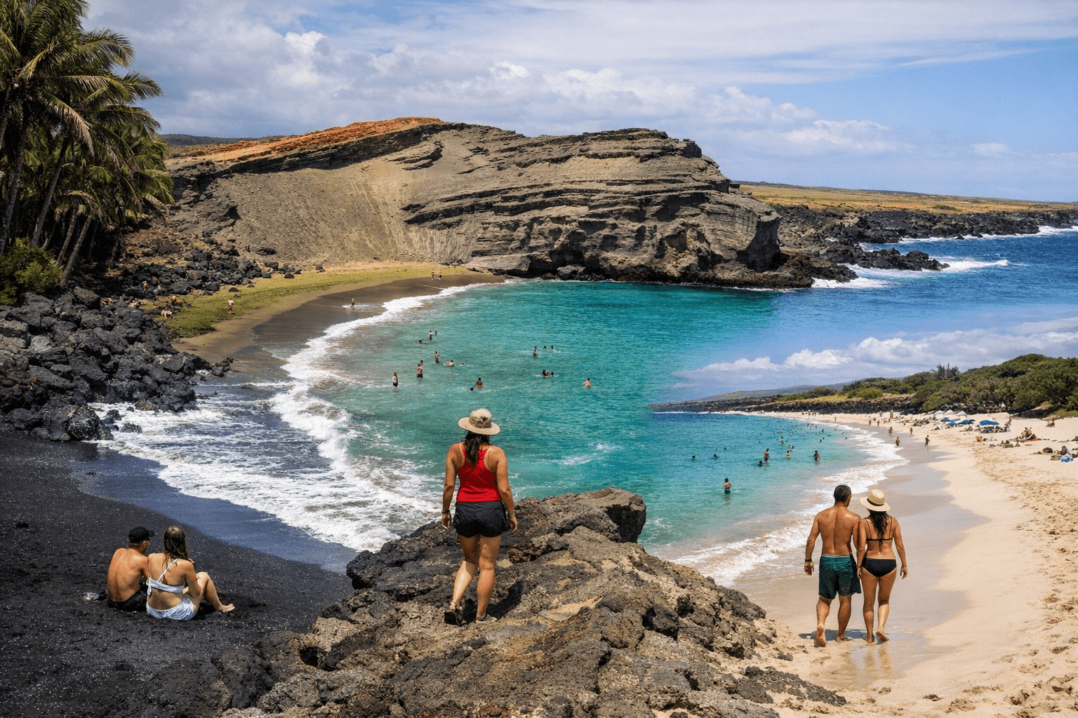 Where to Find White, Black and Green Sand Beaches on Big Island