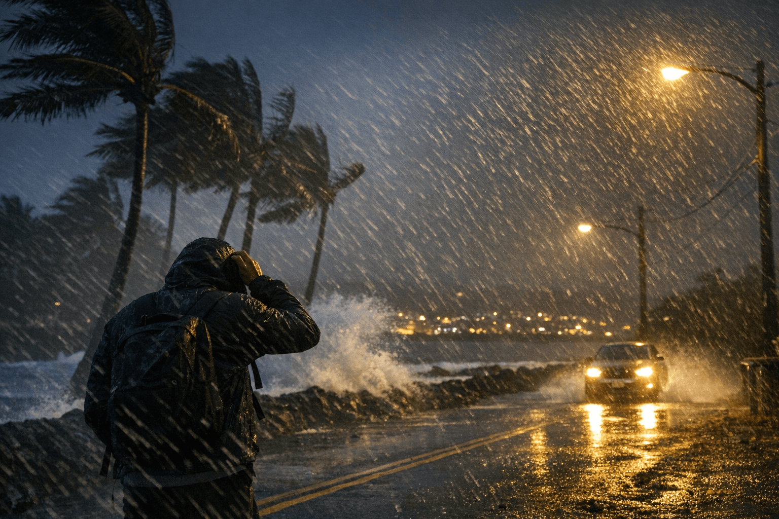 Hilo and upland zones face gusty trade winds, scattered showers overnight