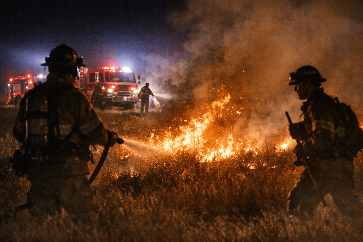 Grass Fire Near West Marks Road Draws Multiple Departments After Midnight