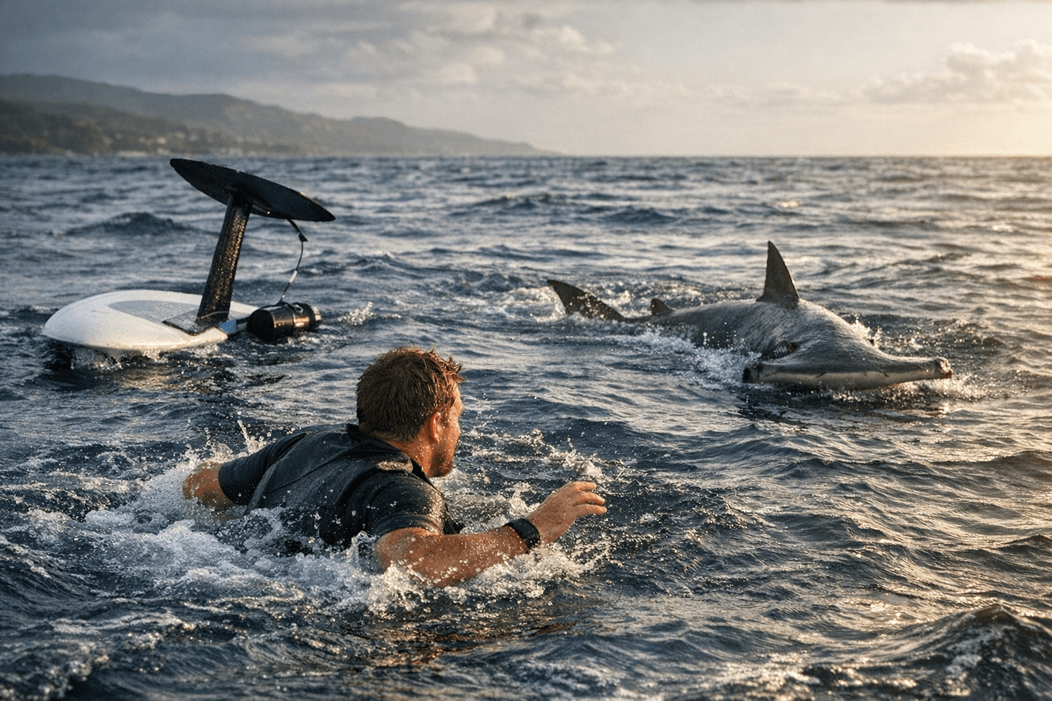 Adam Baber Knocked From Foil Board by Hammerhead in Viral Clip