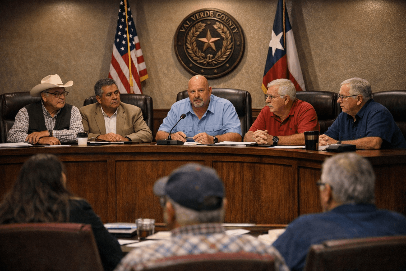 Val Verde County Commissioners Court meets in regular session; all five present
