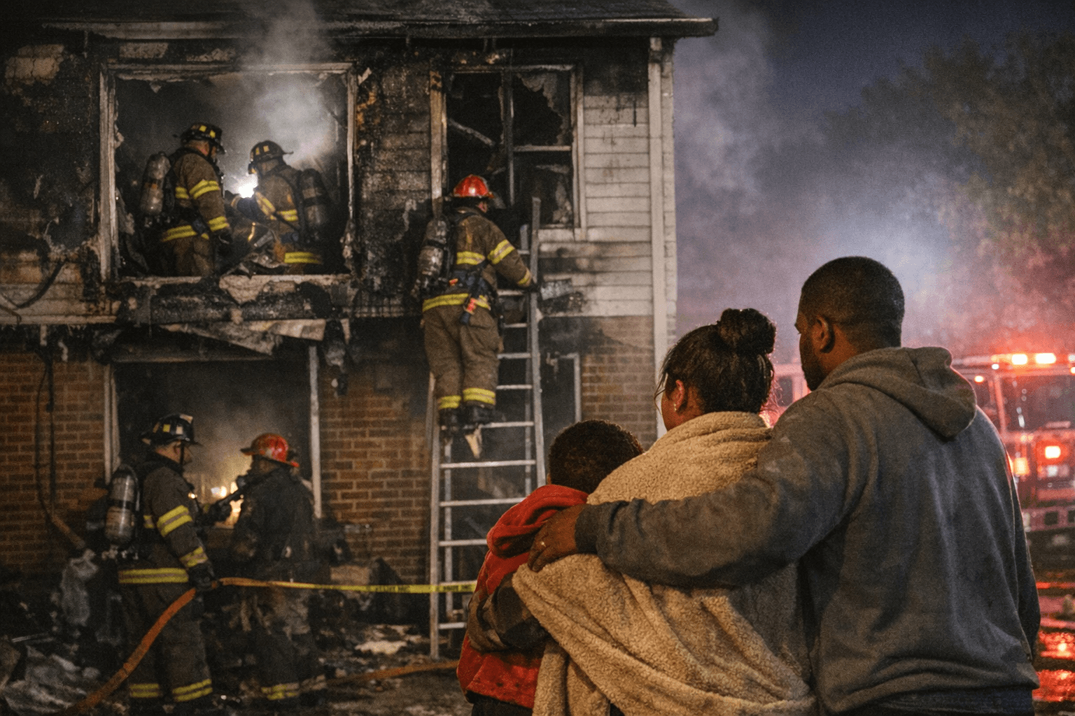 Glassmanor Bedroom Fire Extinguished in 2-Story Duplex; Family Displaced