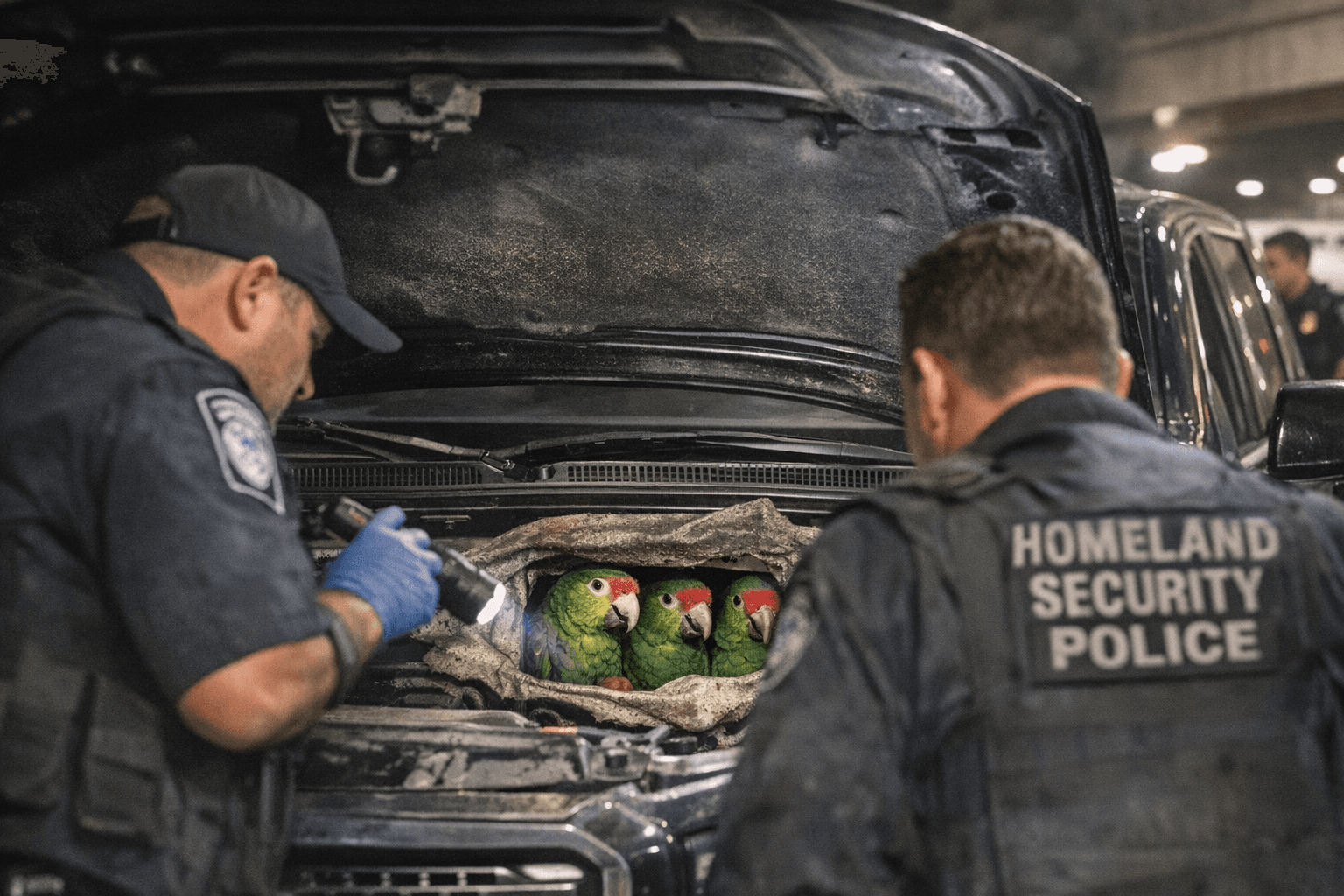 CBP intercepts three live parrots concealed in vehicle at Juárez-Lincoln Bridge