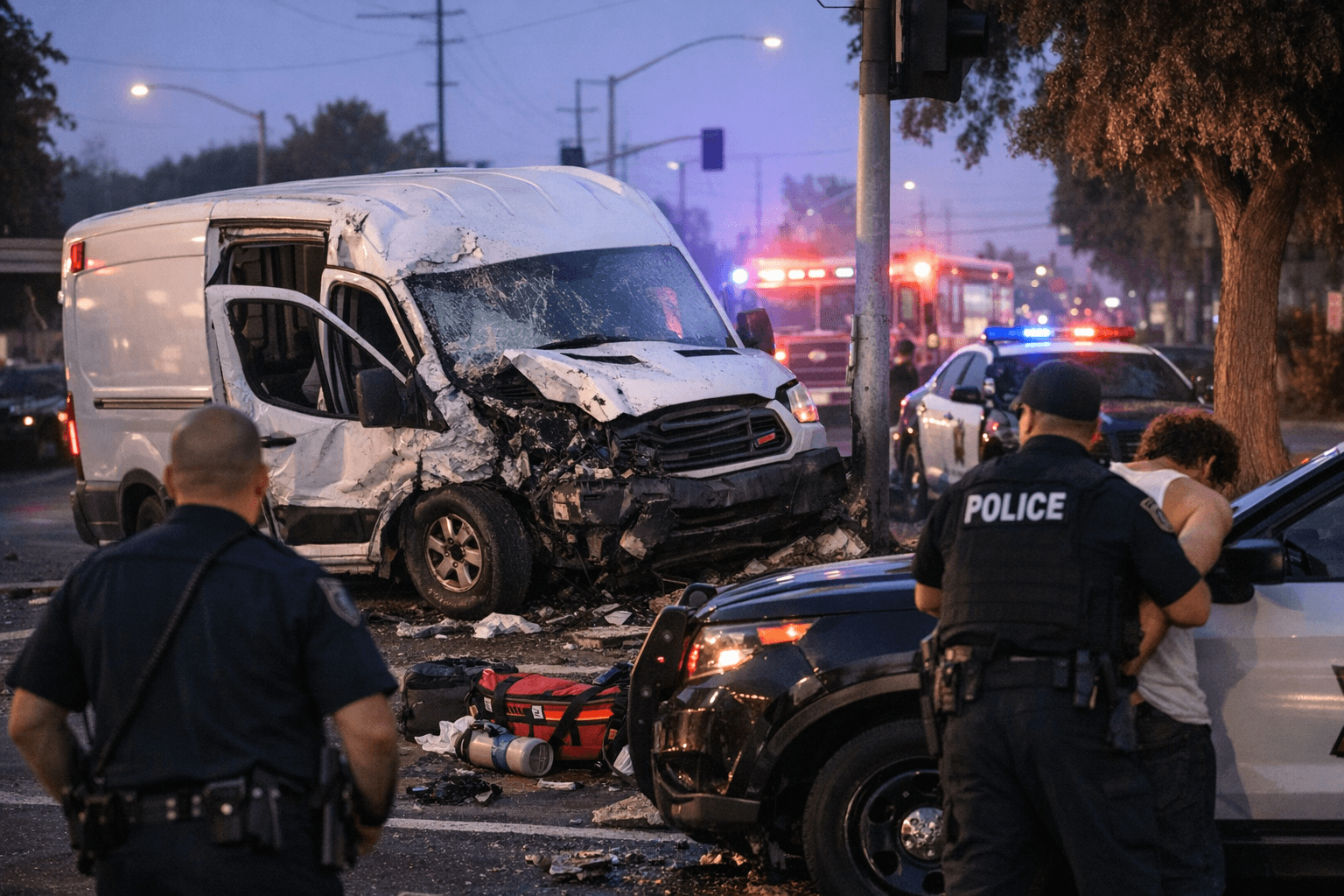 Stolen Medical Van Crashes After High-Speed Chase Through Fresno, Madera