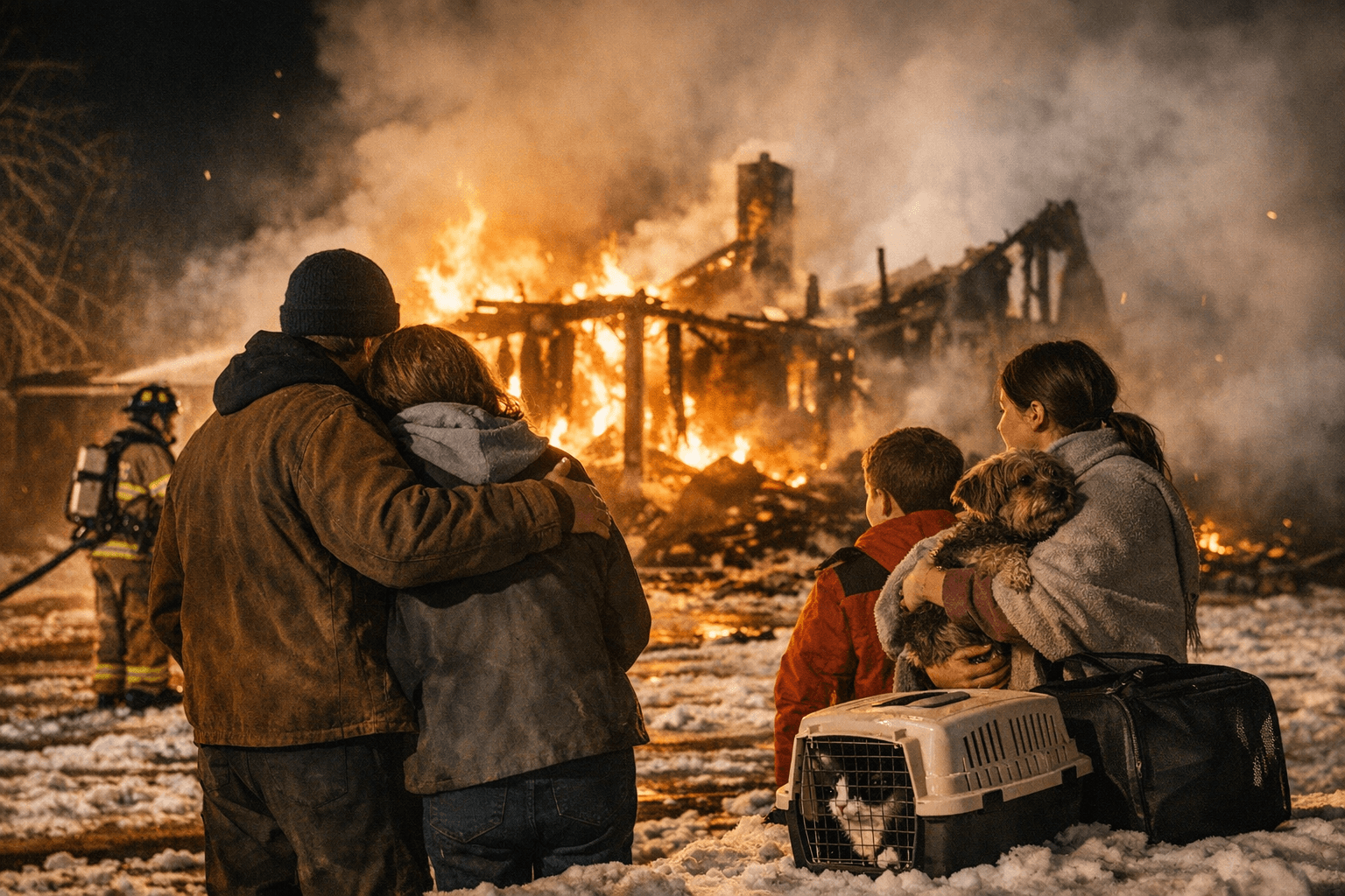 Late-February fire destroys Richville home; four residents and pets escape