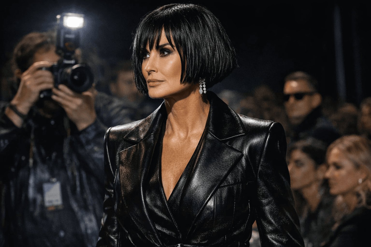 Demi Moore Debuts Dramatic Short Bob at Gucci FW26 Milan Show