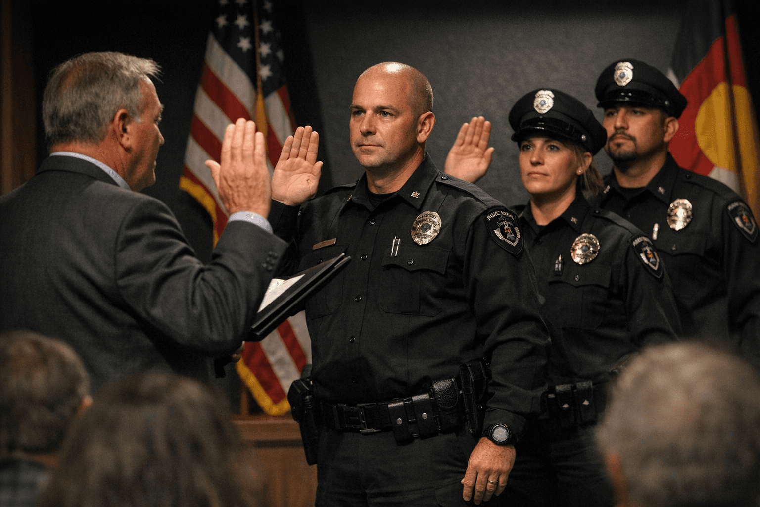 Mayor Schupe Swears In First Officers of New Las Animas Police Department