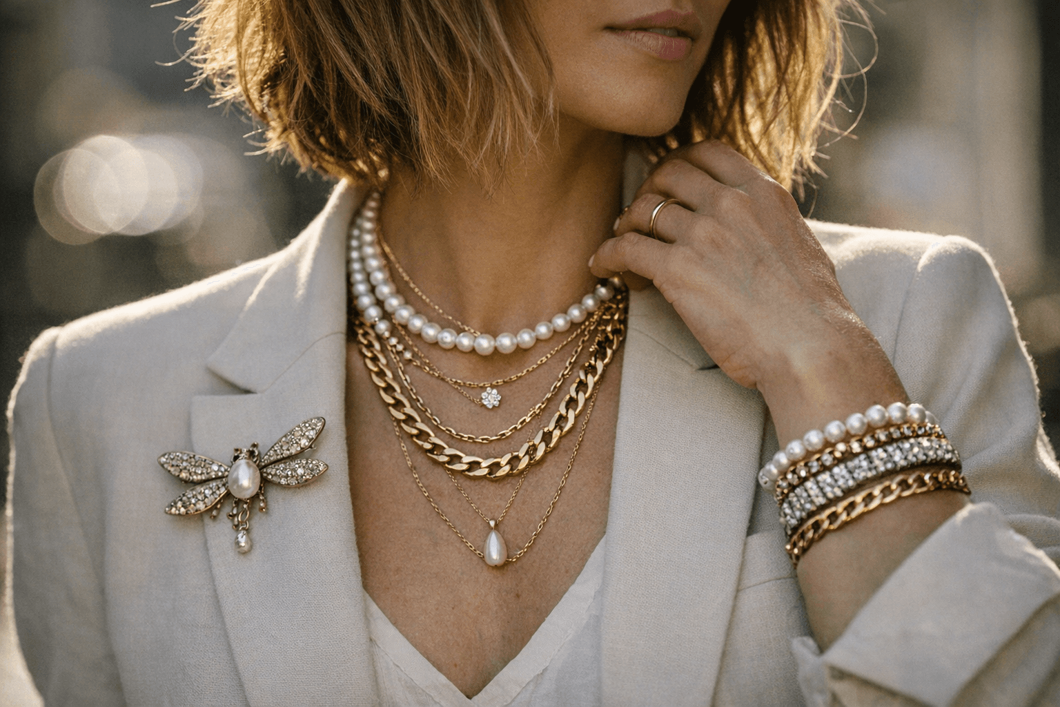 How to Layer Jewelry This Spring 2026: Pearls, Chains, Brooches