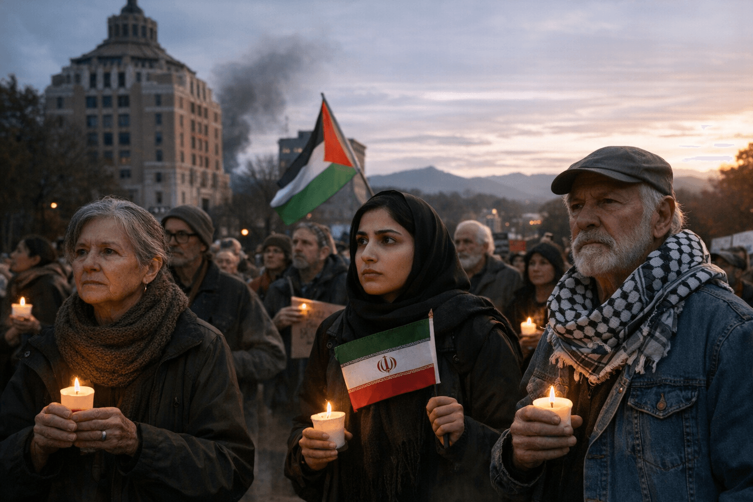 Asheville Residents Hold Peaceful Protest Against U.S. and Israel Attacks on Iran