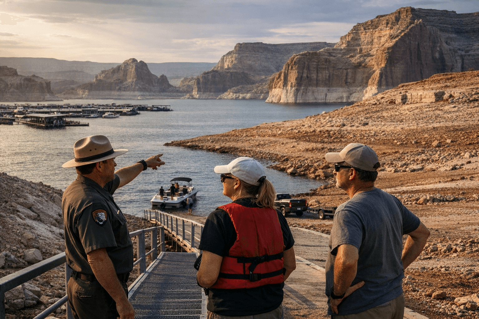 Glen Canyon, Concessioners Coordinate Plans for Low Lake Powell Visitor Access