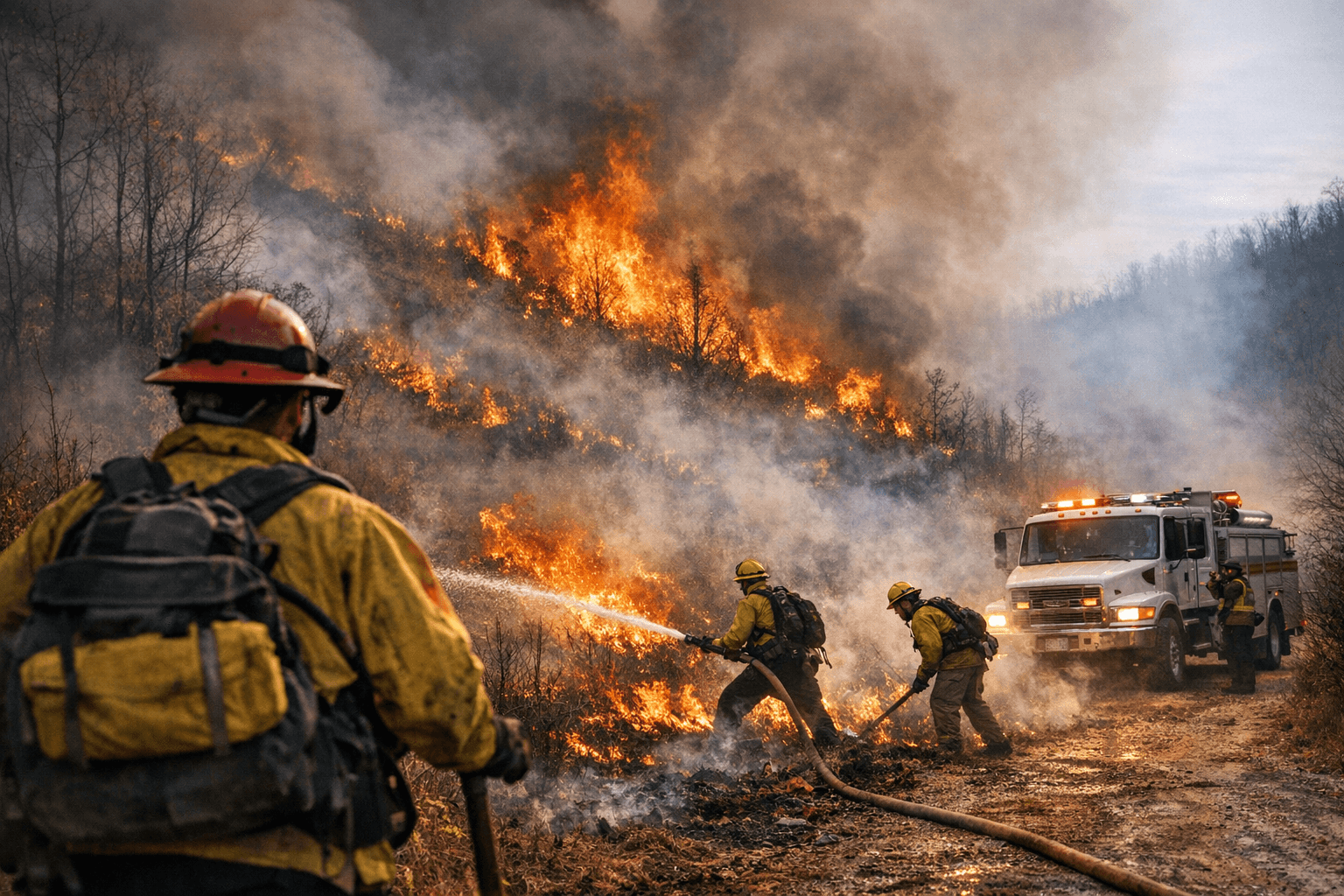 Wildland Fire Burns Five Acres on Buck Creek Road; Agencies Respond