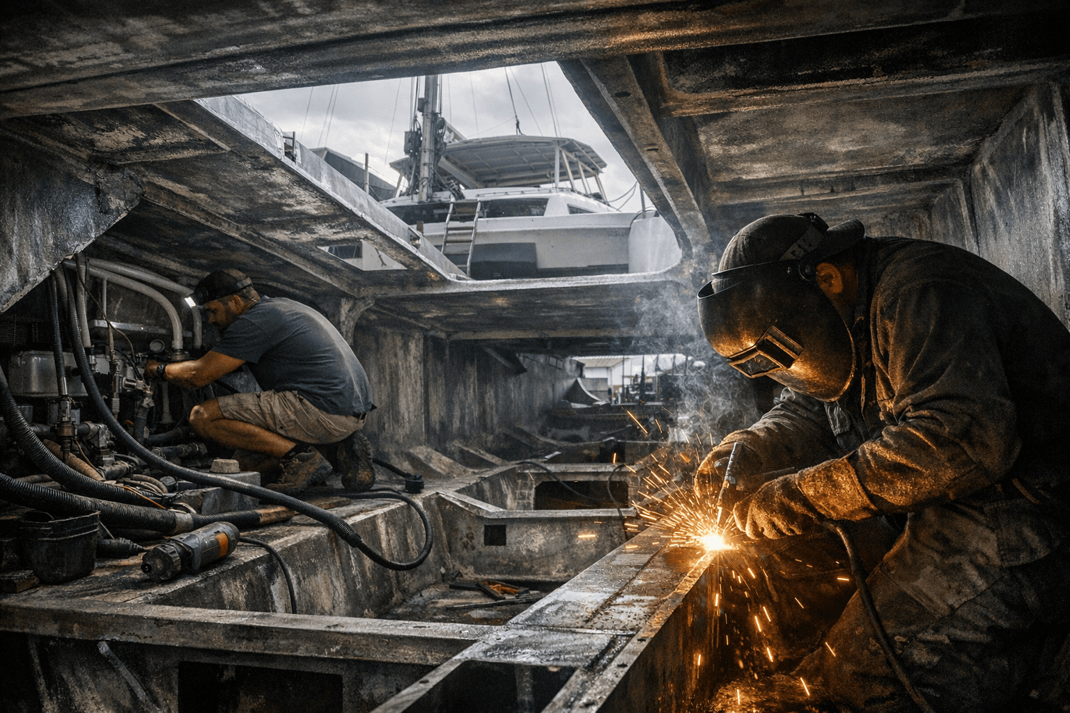 Spear It Animal Episode 92 Documents Structural and Systems Work on Catamaran