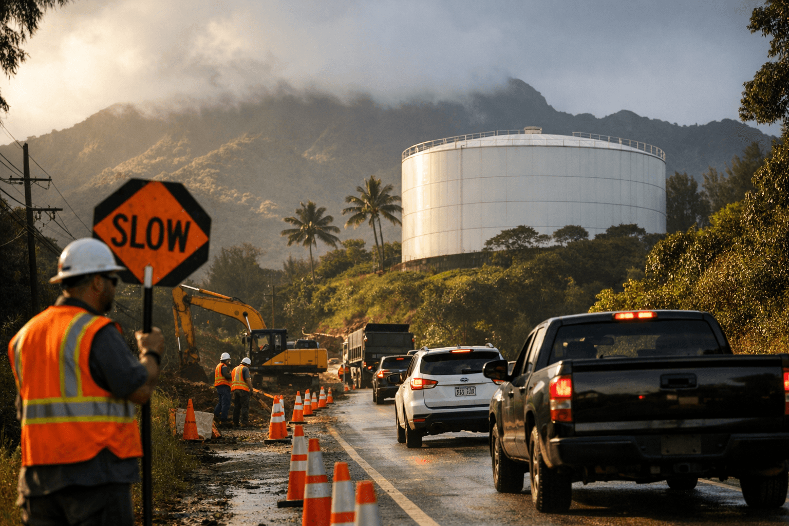 Kapaʻa Homesteads Tank Work on Kawaihau Road Extended to May 2026
