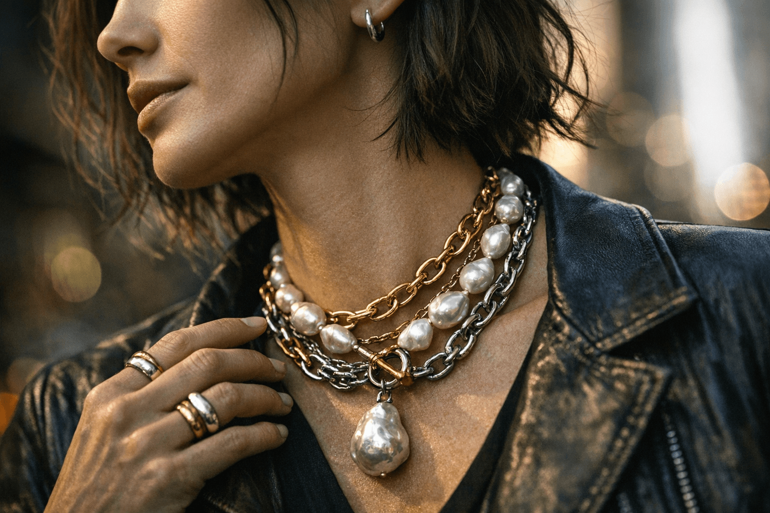 Baroque Pearls Join Chunky Chains and Mixed Metals for Everyday Wear