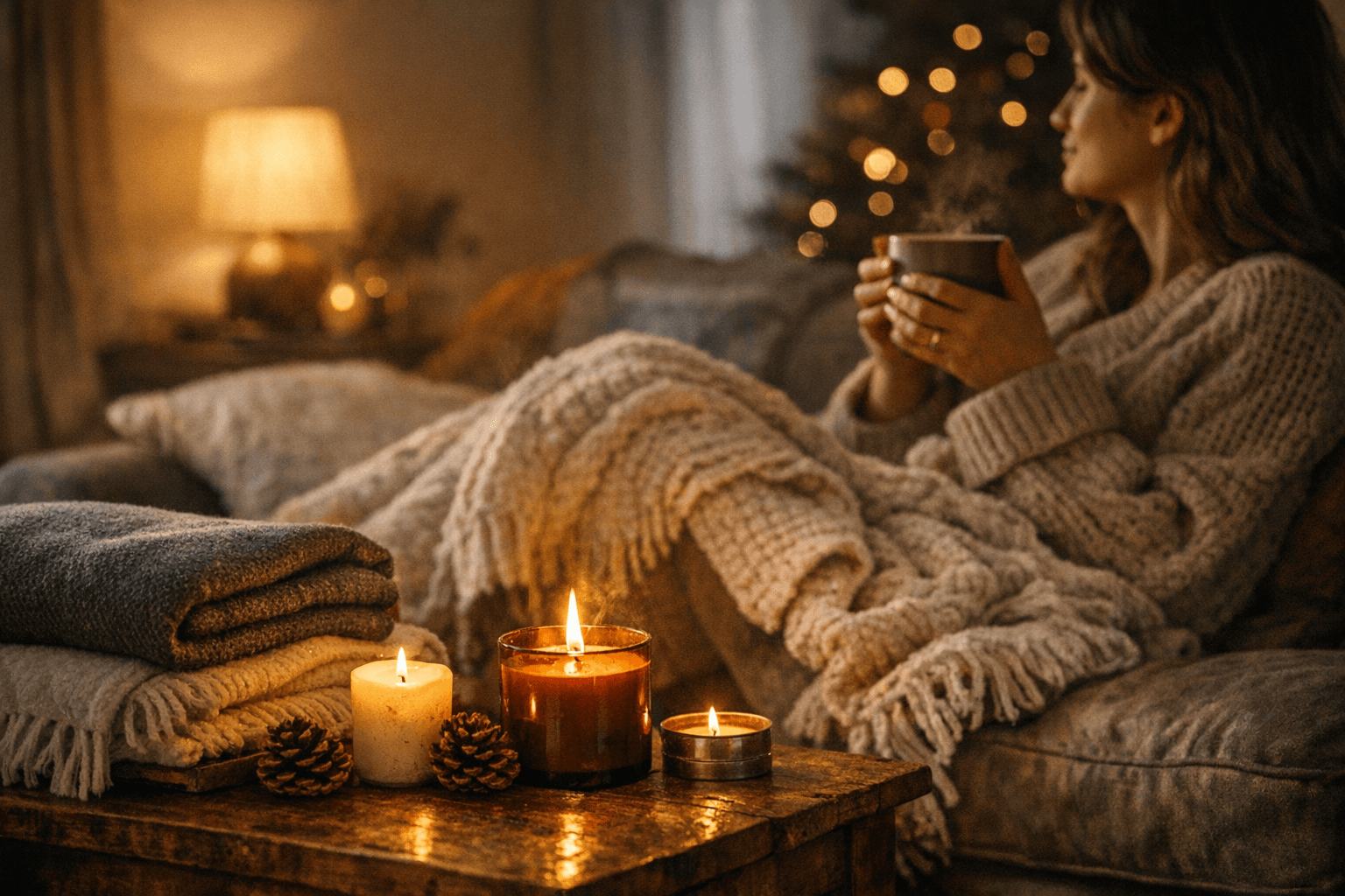 Holiday cosy home gifts: throws, blankets and scented candles for comfort