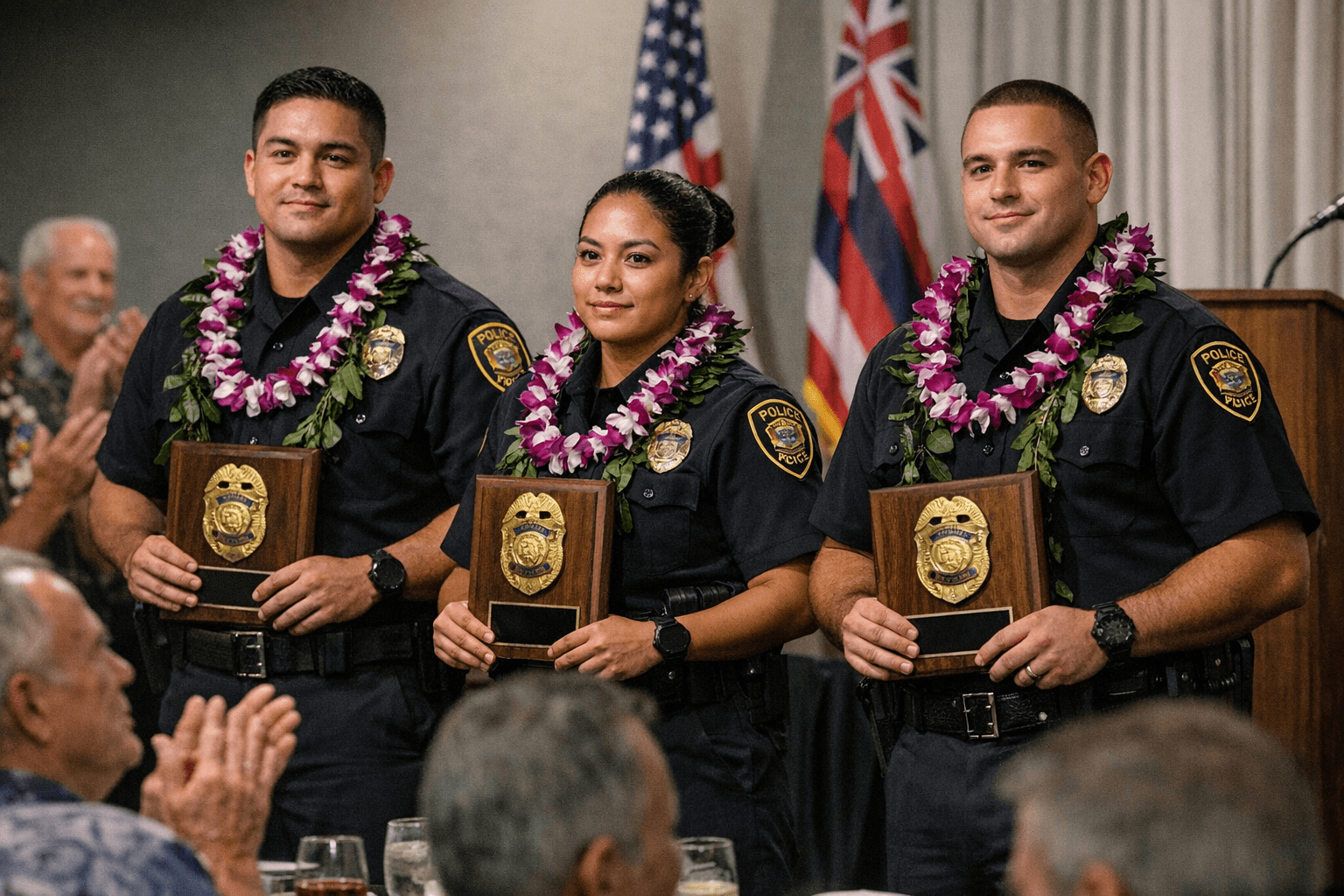 Aloha Exchange Club Honors Three Hawaiʻi Police Officers for East Hawaiʻi Service