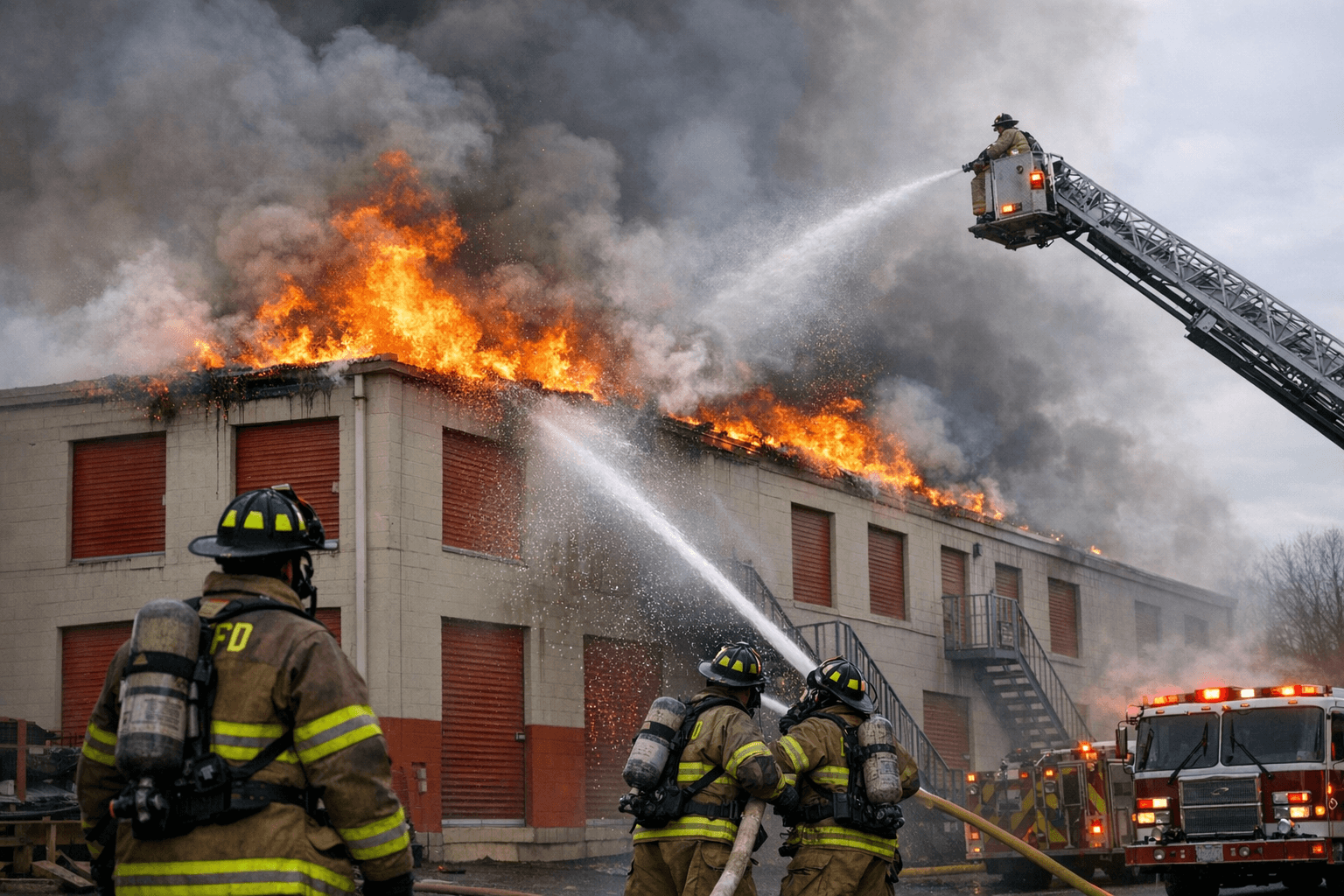 Roof Blaze Erupts at Two-Story Storage Facility in Prince George's County