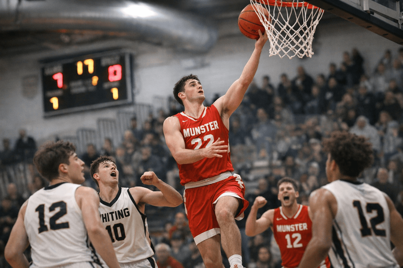 Munster pours in season-high 84 in 84-37 rout of Whiting