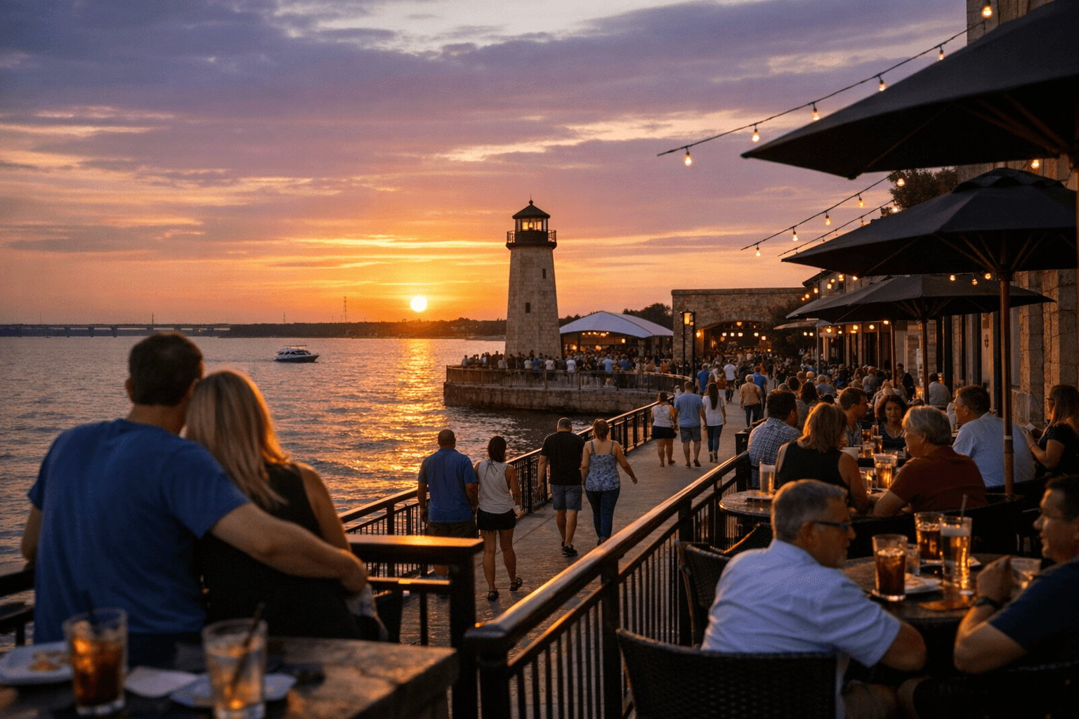 Lake Ray Hubbard’s The Harbor anchors Rockwall County waterfront dining and recreation