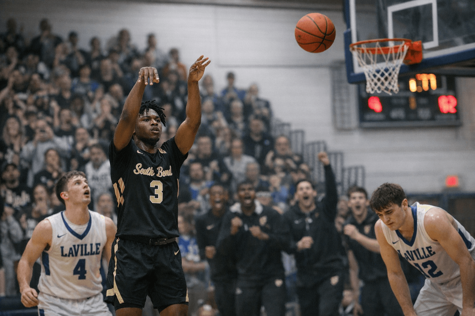 McKinnie’s Nine 3s Propel South Bend Washington Past LaVille 63-60