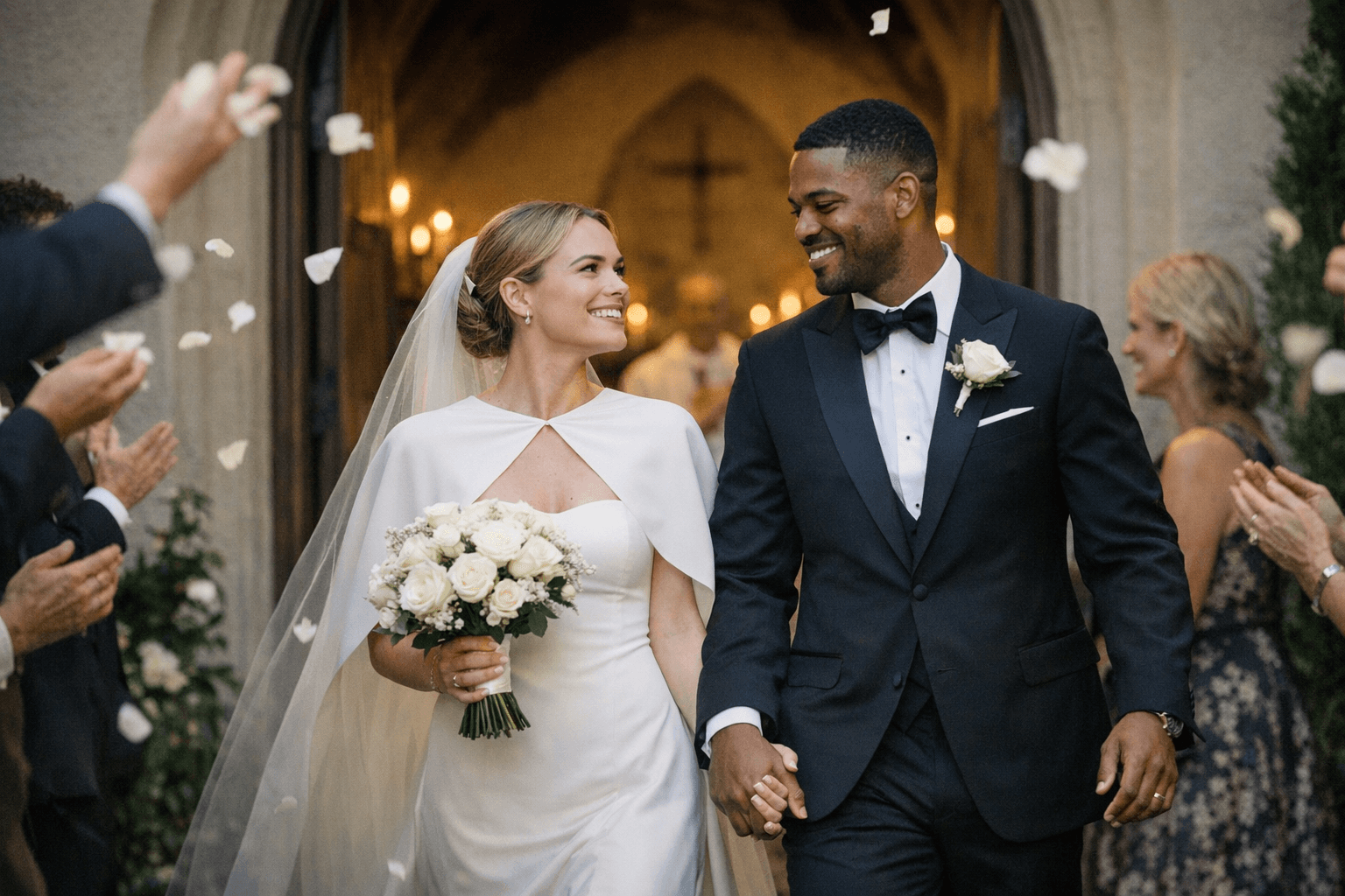 Rebecca Rittenhouse Marries Kyle Robiskie in Pasadena Chapel, Ceremony Look Detailed