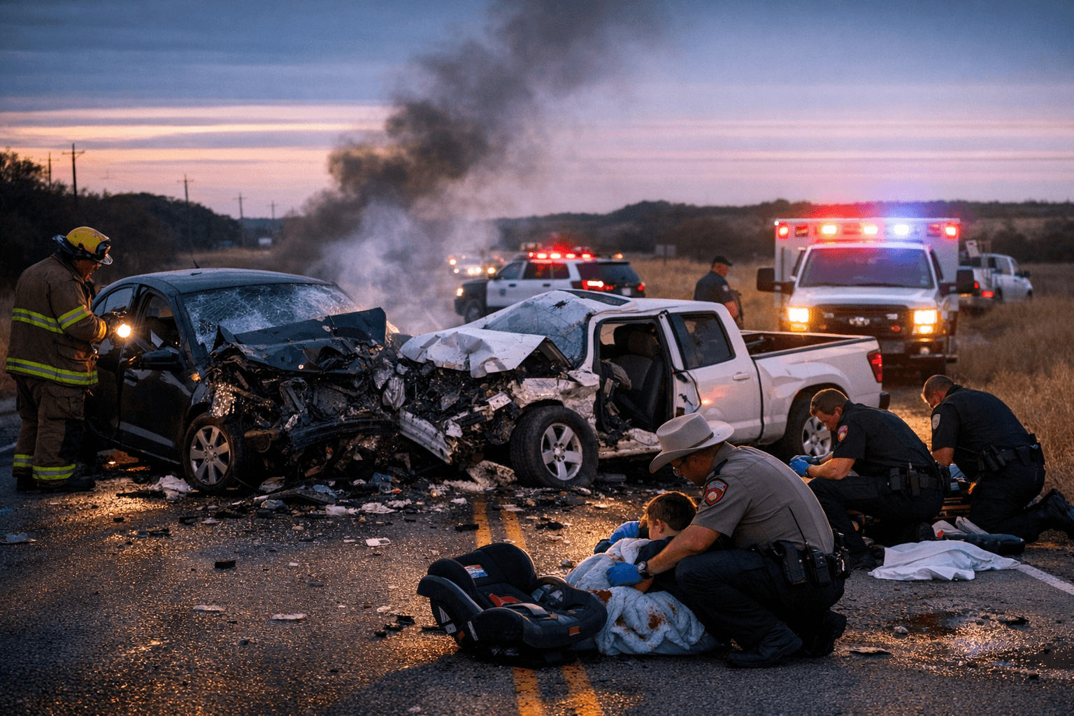 U.S. 190 Head‑on Crash East of Lampasas Kills Three, Injures Two