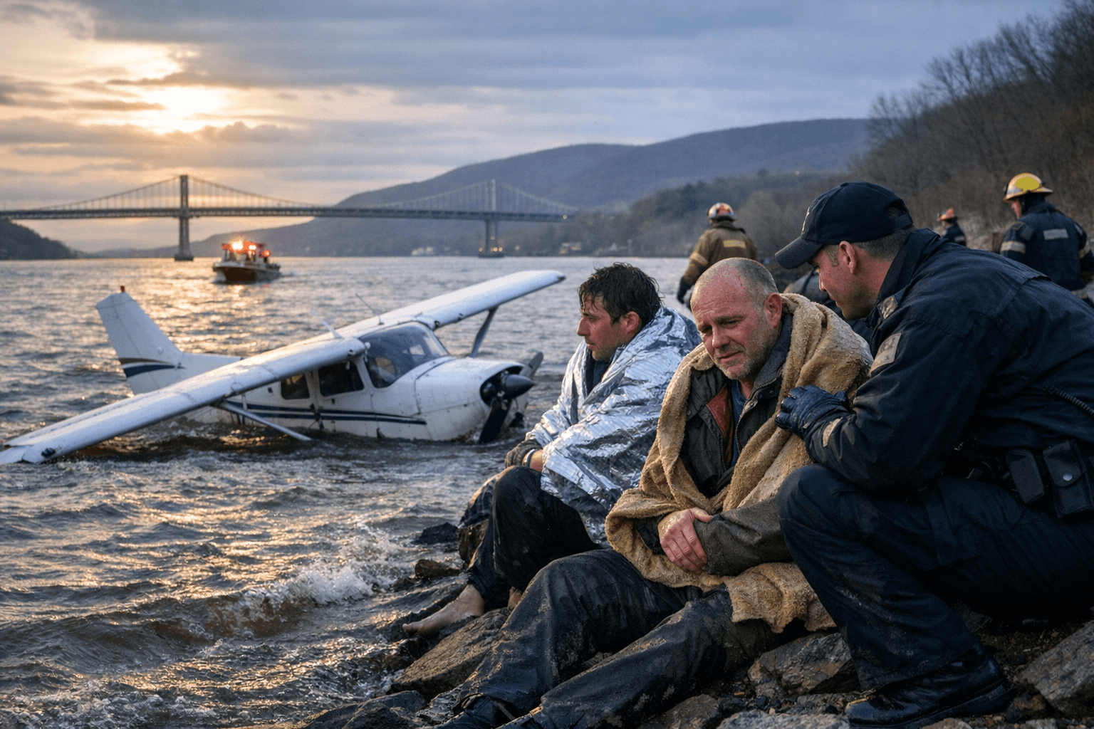 Cessna 172 Ditches in Hudson River Near Newburgh; Two Swim Ashore