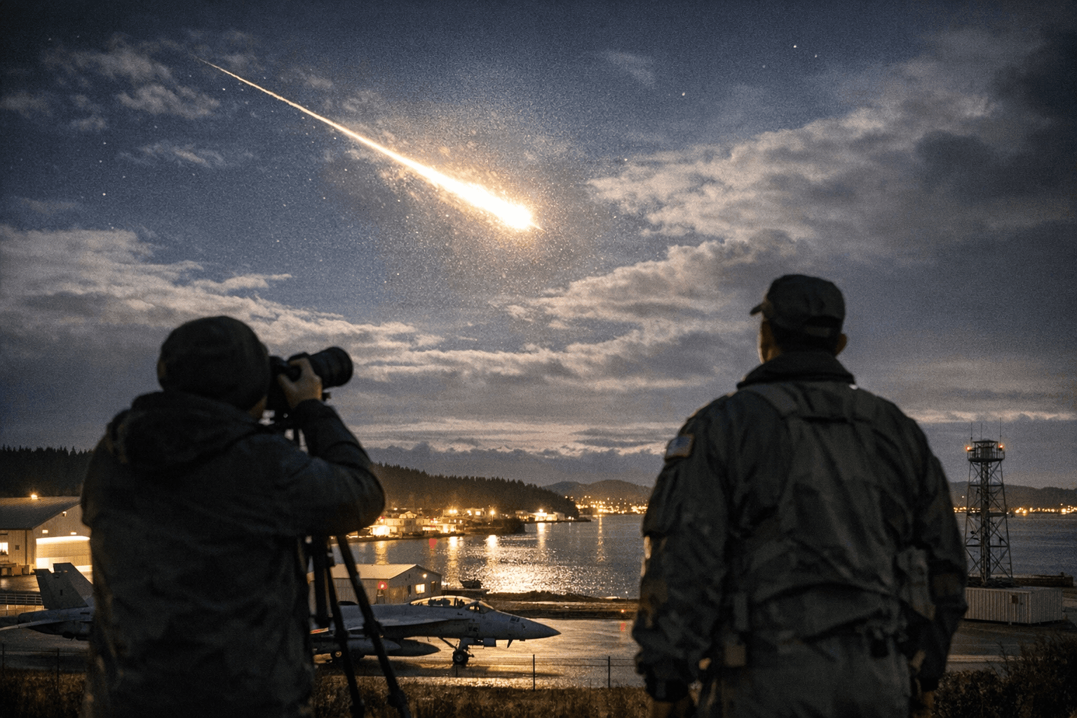 Bright Meteor Flashes Across Washington Captured at NAS Whidbey; Oak Harbor Fireball