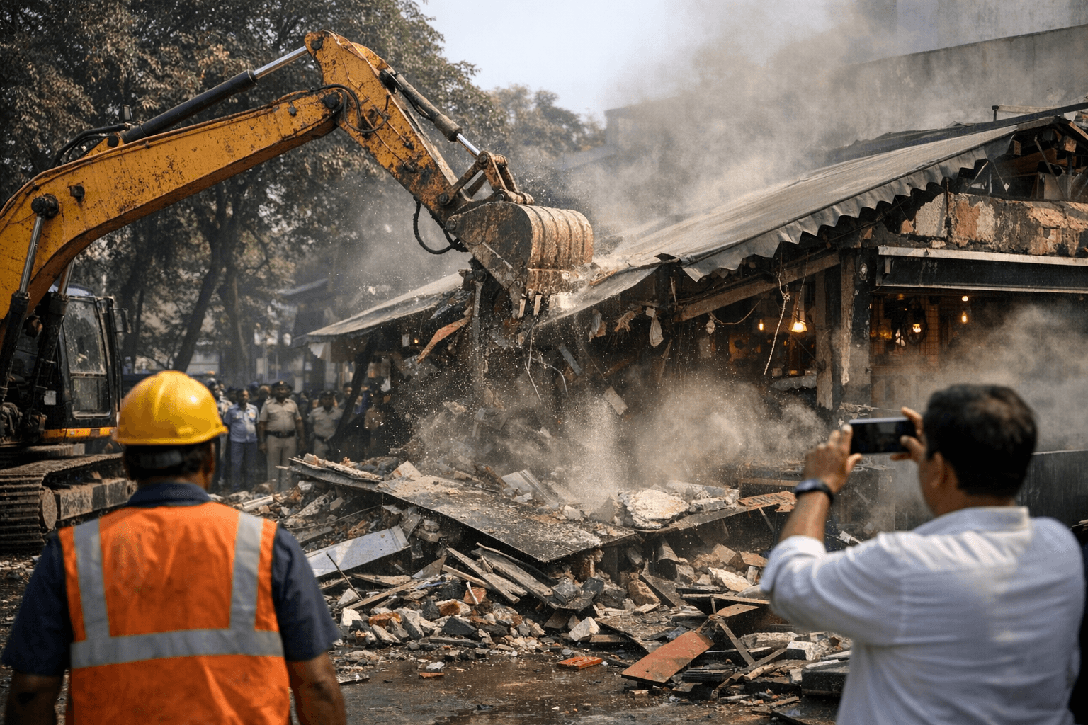 PMC razes illegal structures in Viman Nagar, including Rameshwaram Cafe
