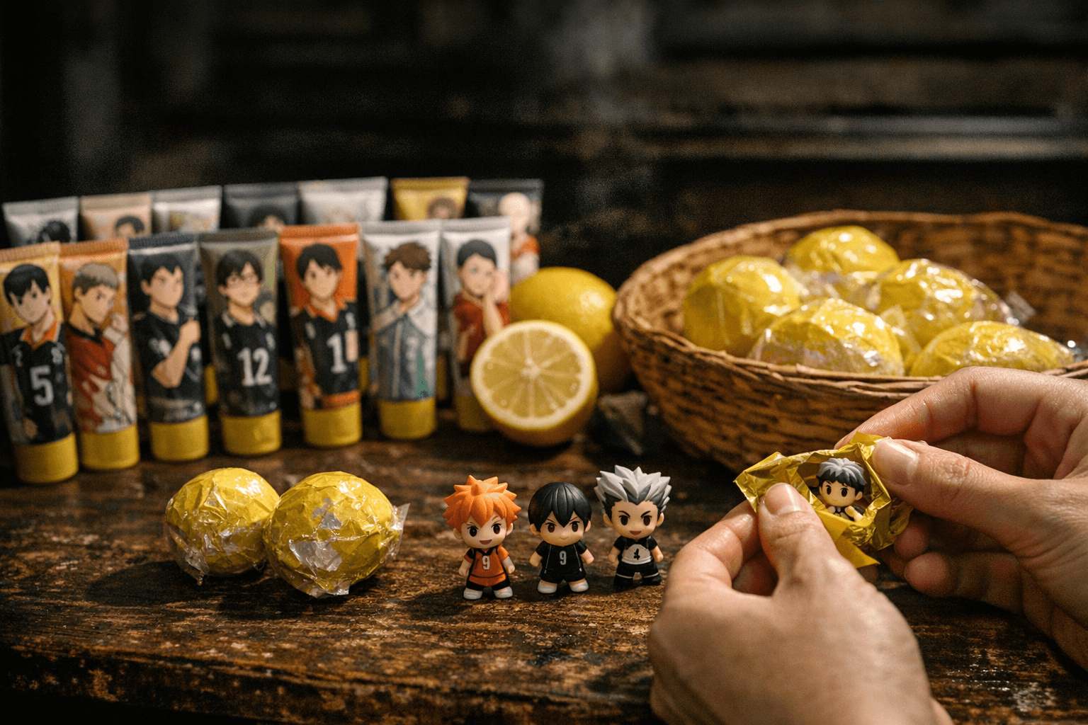 Toho releases Haikyuu!! lemon-scent hand cream and mascot bath balls