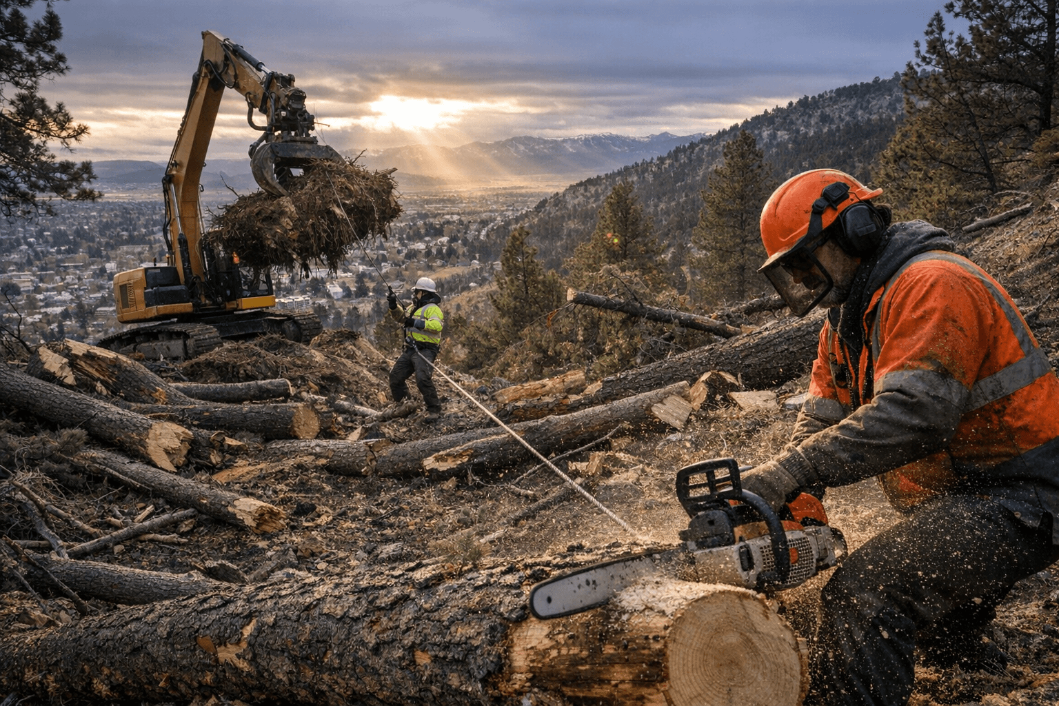 Contract crews begin targeted tree maintenance after December windstorm at Mount Helena