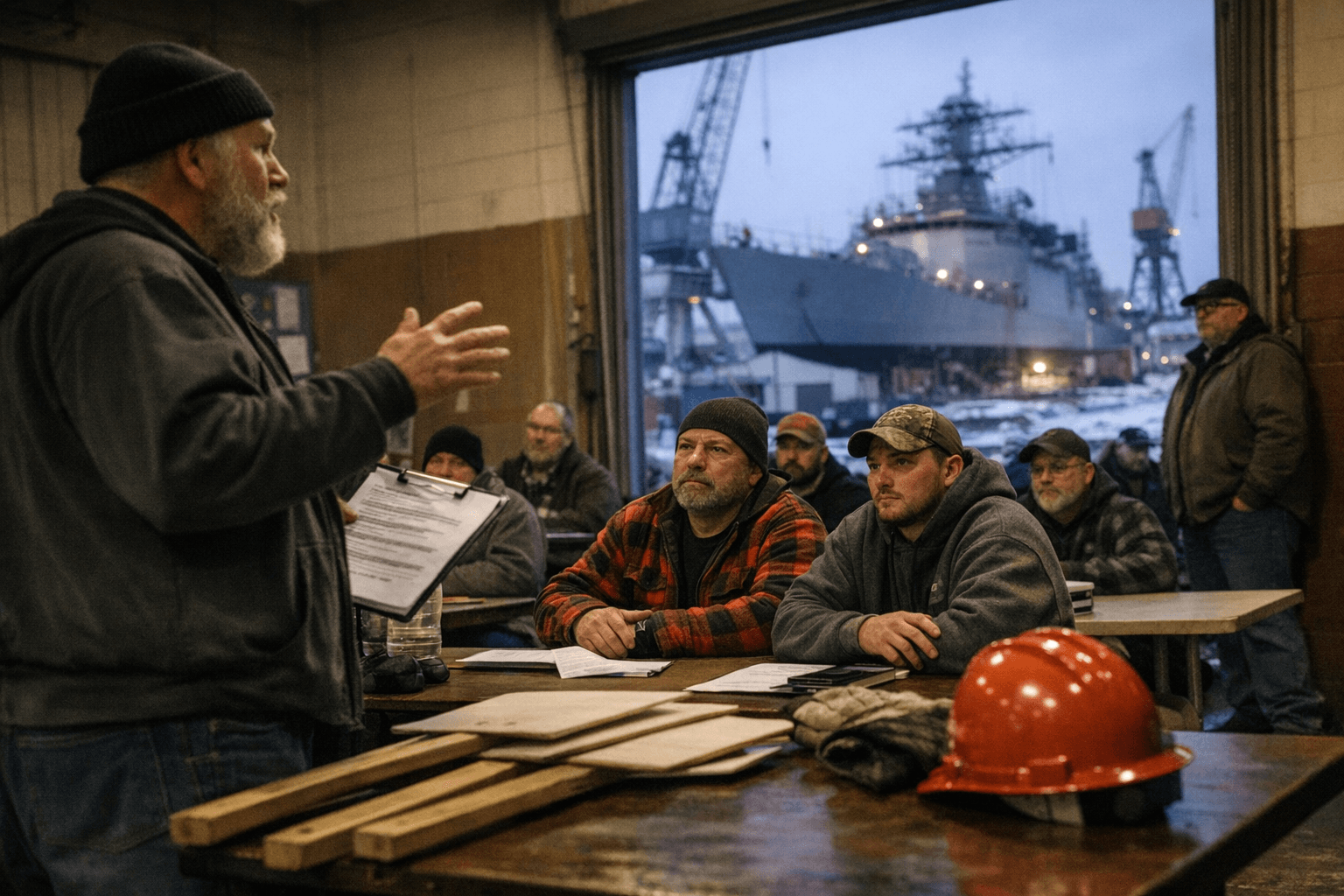 Bath Marine Draftsmen Hold Strike-Captain Trainings Amid BIW Contract Talks, Ratify Deal
