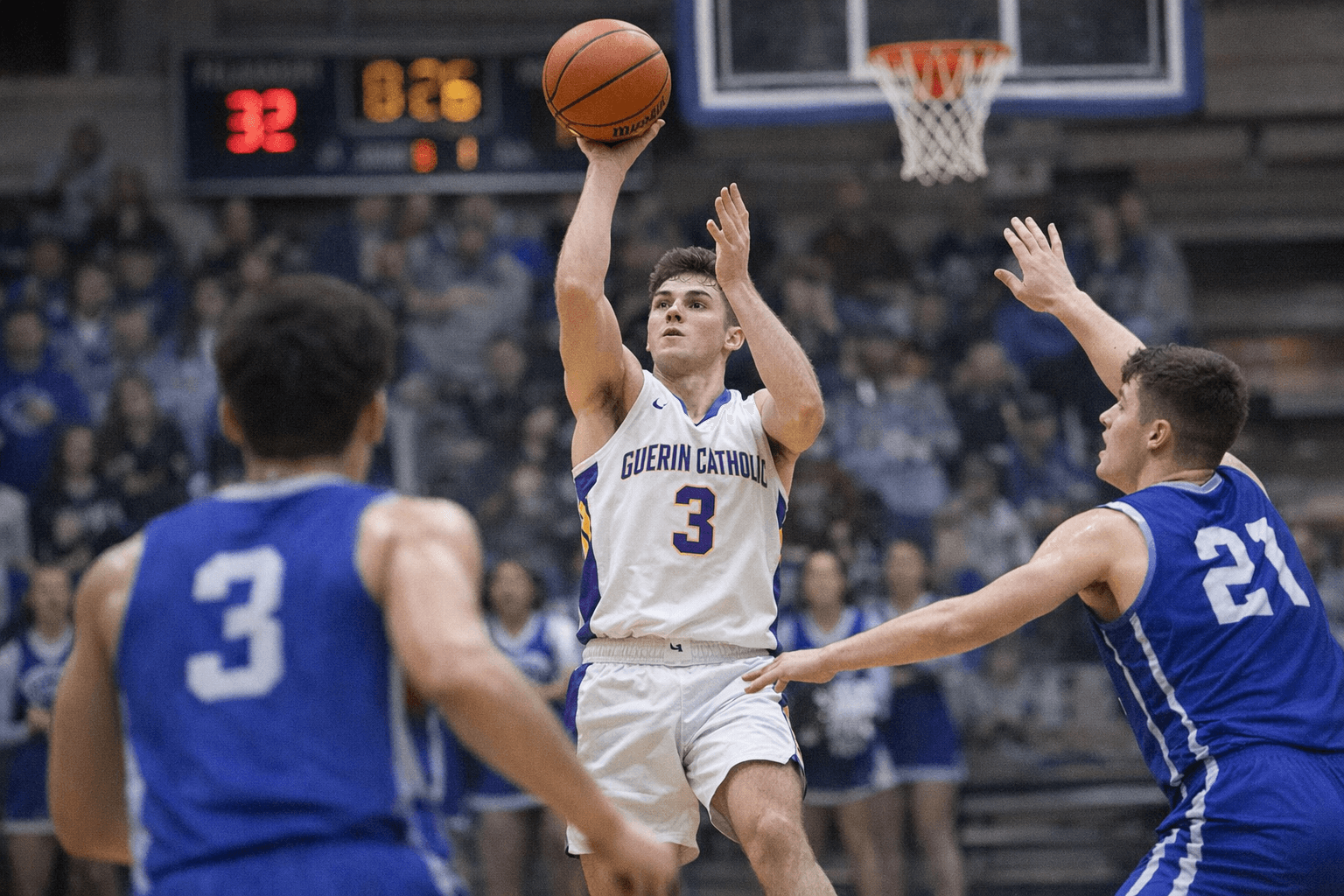 Guerin Catholic cruises past Frankfort 81-36 in Sectional opener; Carter Murans 11-for-11