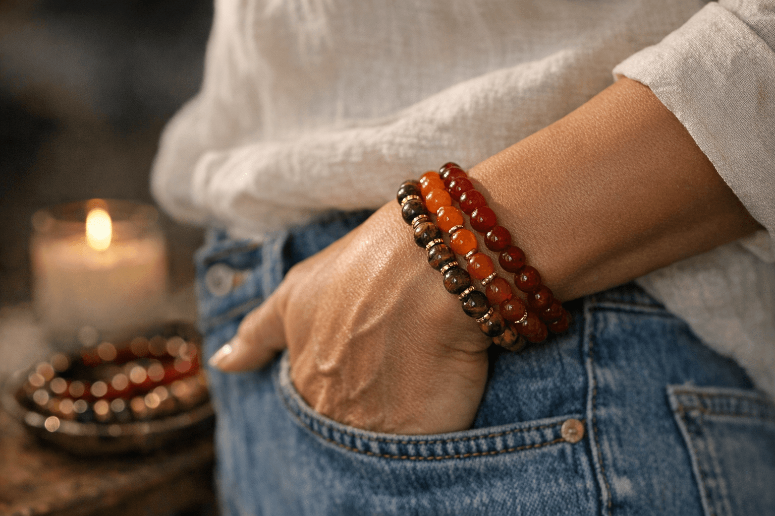 3-Piece Gemstone Bracelet Set on Sale Makes Layering Effortless