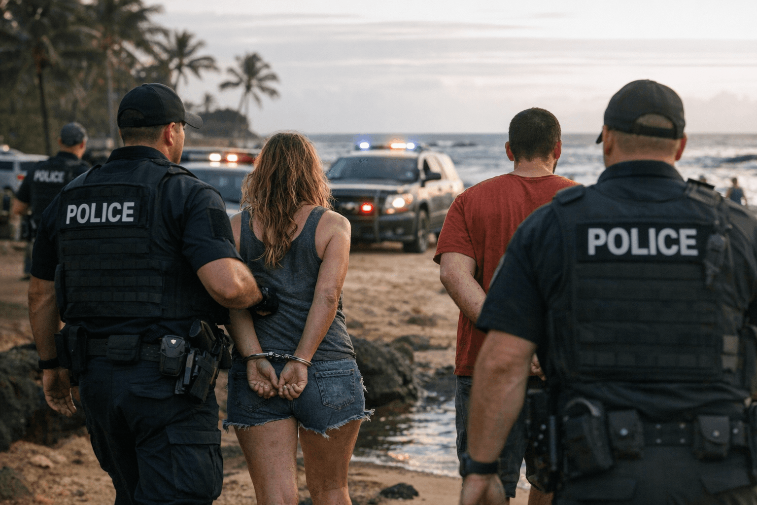Kauaʻi Police Arrest Two California Fugitives at Poʻipū Beach; Extradition Pending
