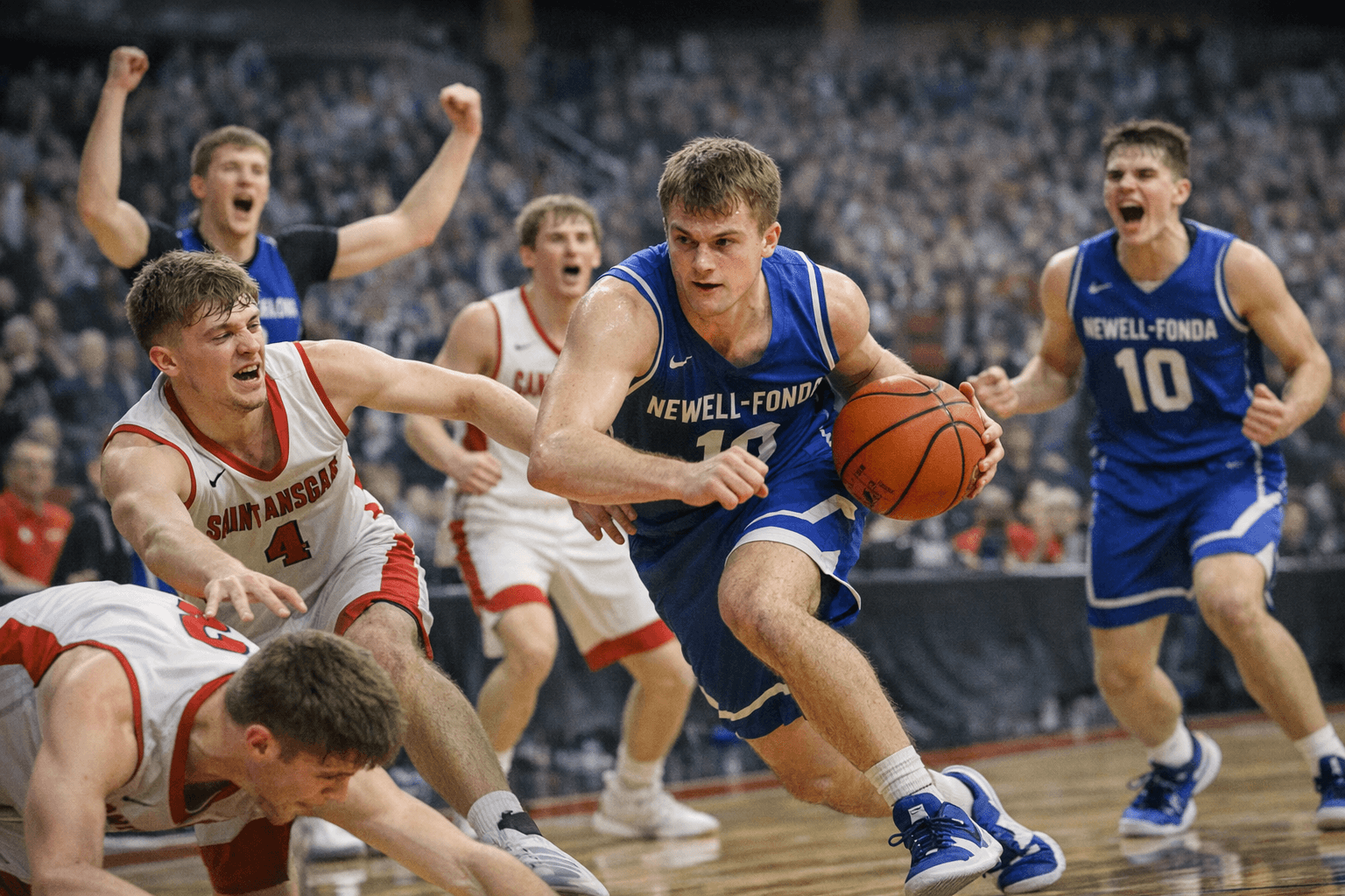Newell-Fonda Mustangs beat Saint Ansgar 77-58, advance to Class 1A semifinals