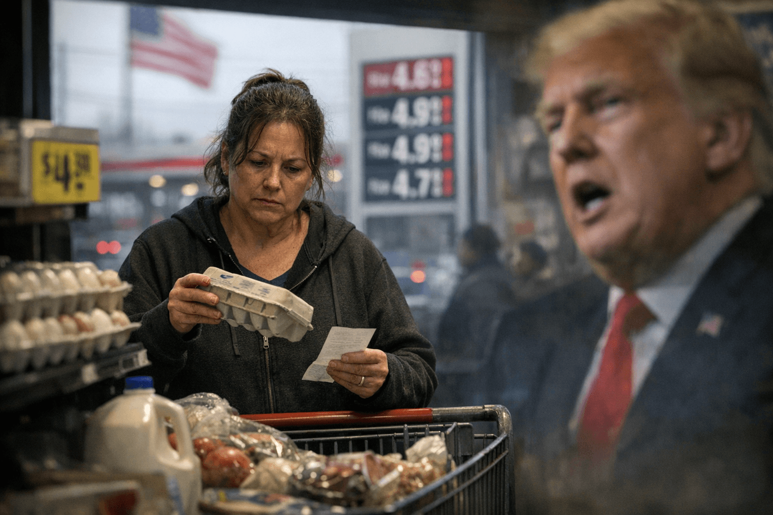 Half of voters name cost of living top concern as Trump trails on economy