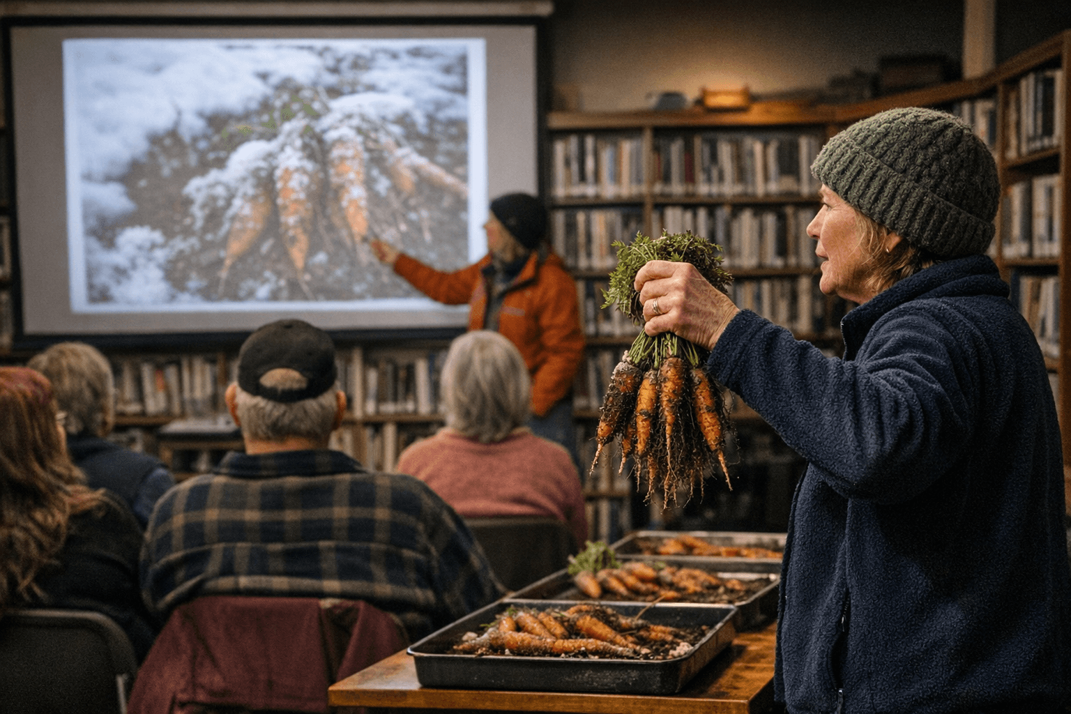 Cook Memorial Library hosts Winter Carrot Project community science presentation