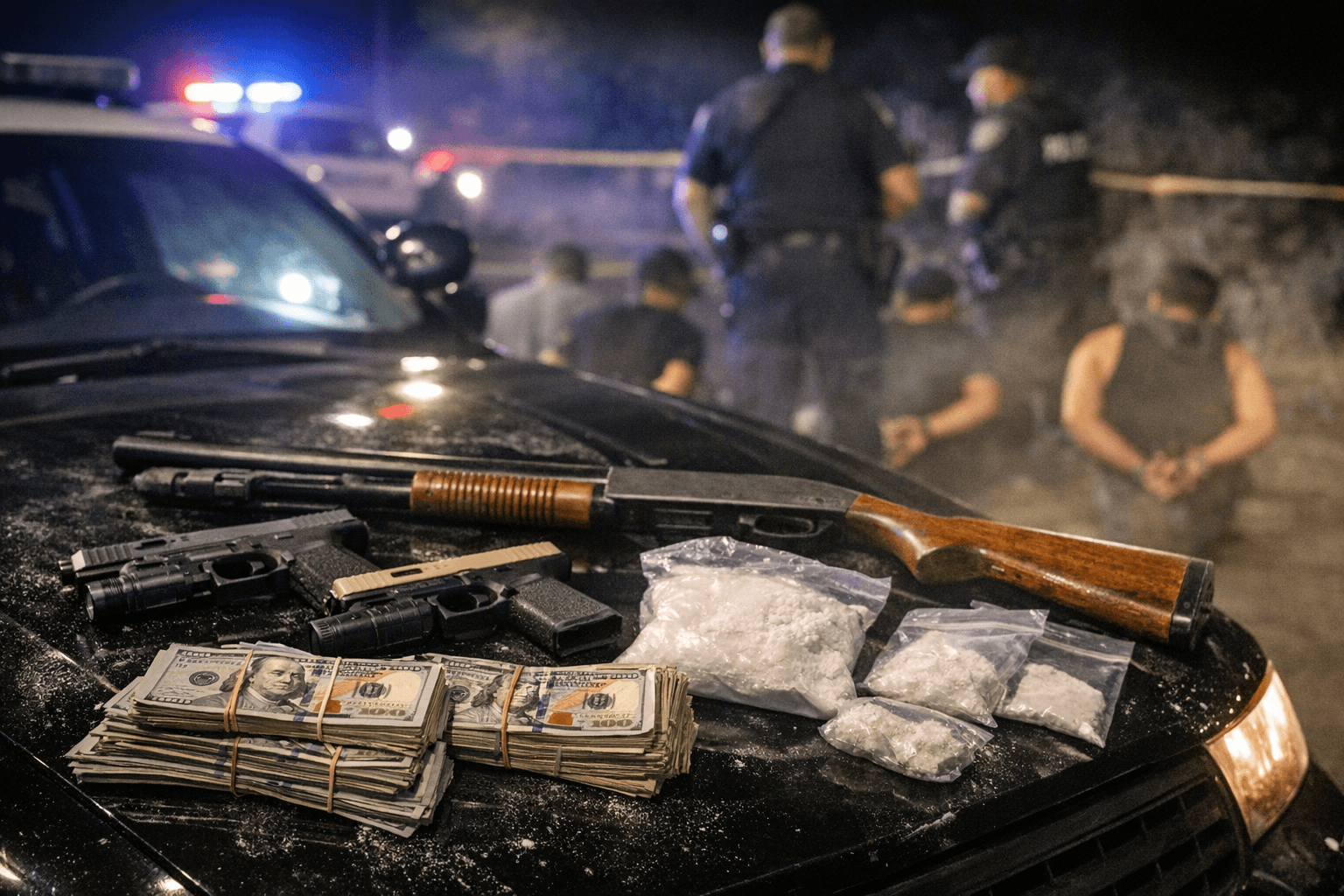 Three Kona teens arrested after gunshots; police seize guns, drugs, $43,000