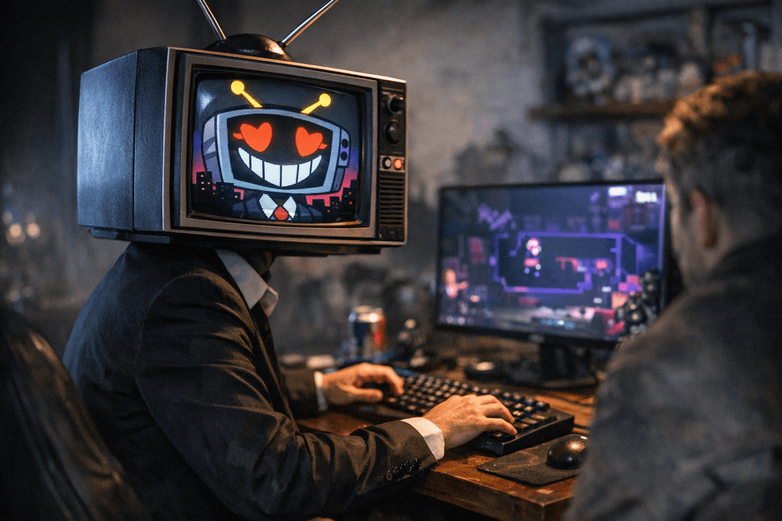 DELTARUNE Tenna Screen Retexture for OBJ's TV Head Mod Hits ModTheSims