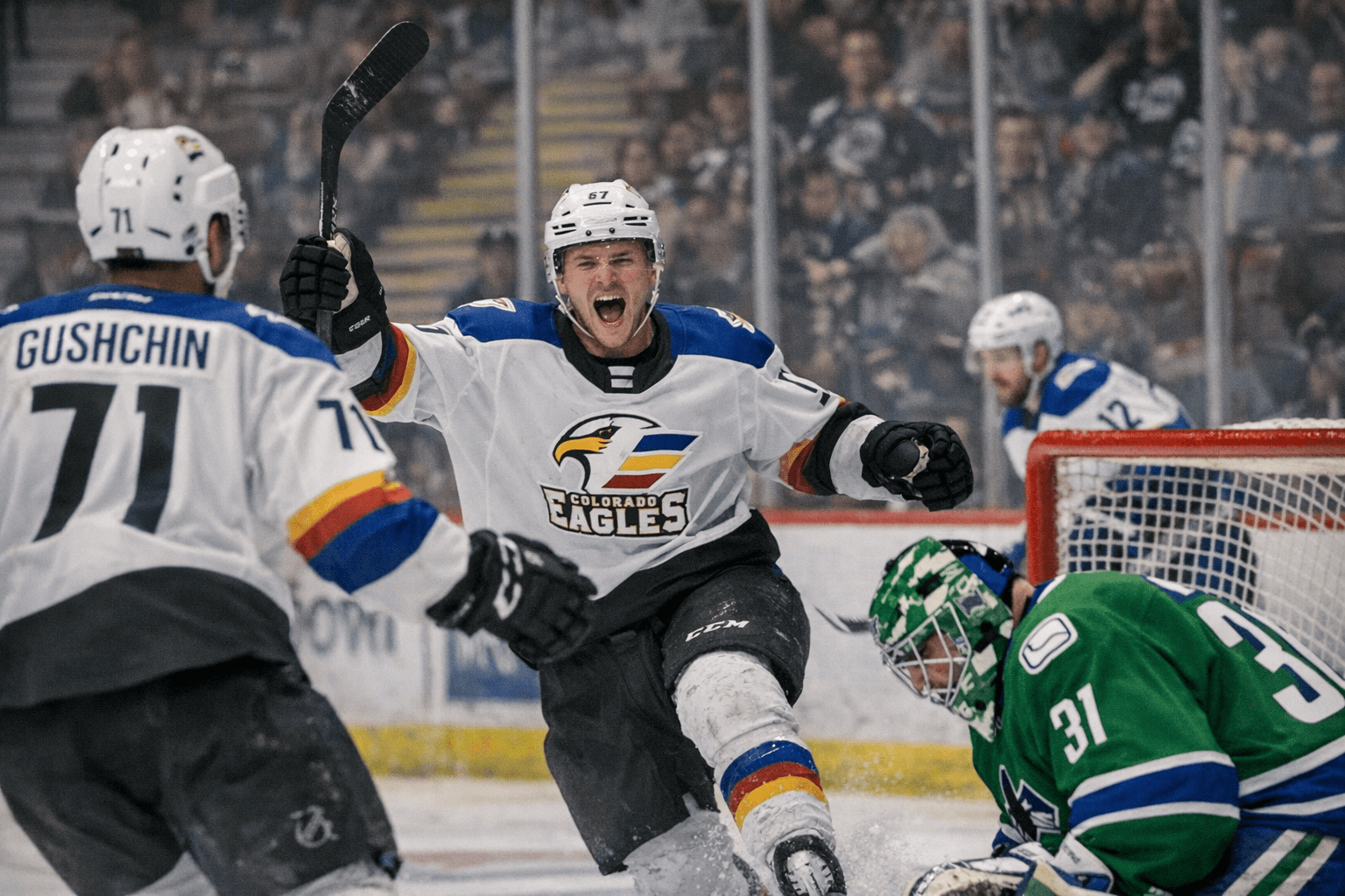 Bradley’s Two Goals Lead Colorado Eagles to 5-2 Win at Abbotsford