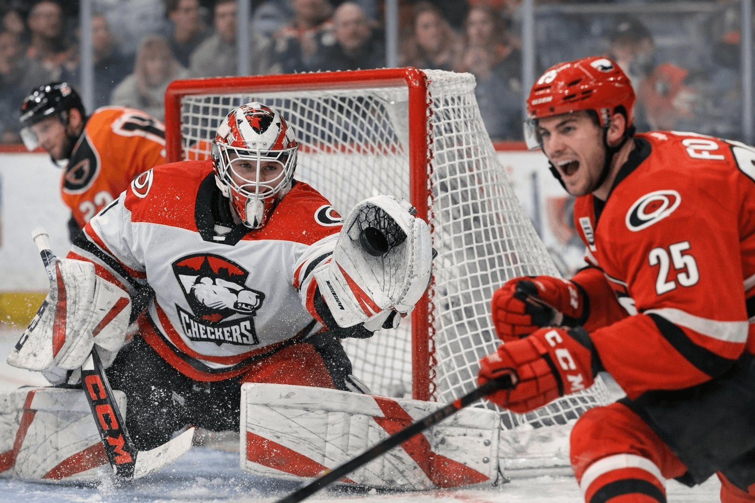 Gerasimyuk's 33 saves, Nolan Foote continued strong stretch fuel Checkers' 5-3 win