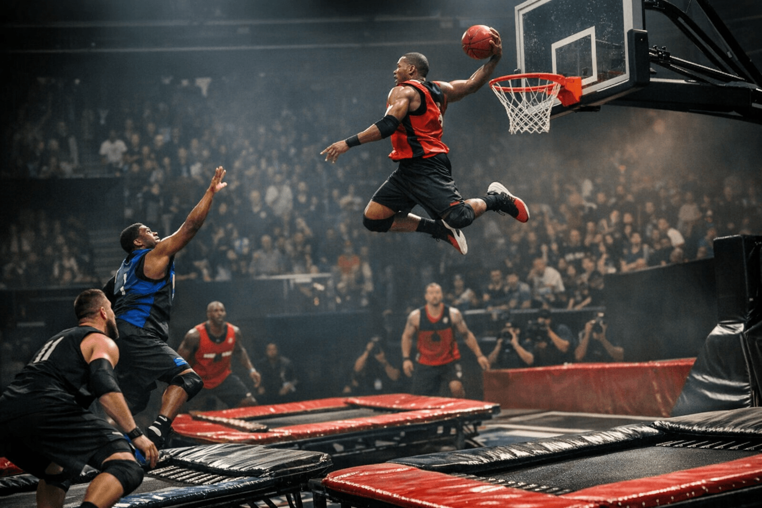 Trampoline Tension, Springbeds and Rules Drive SlamBall's Aerial, High-Contact Play