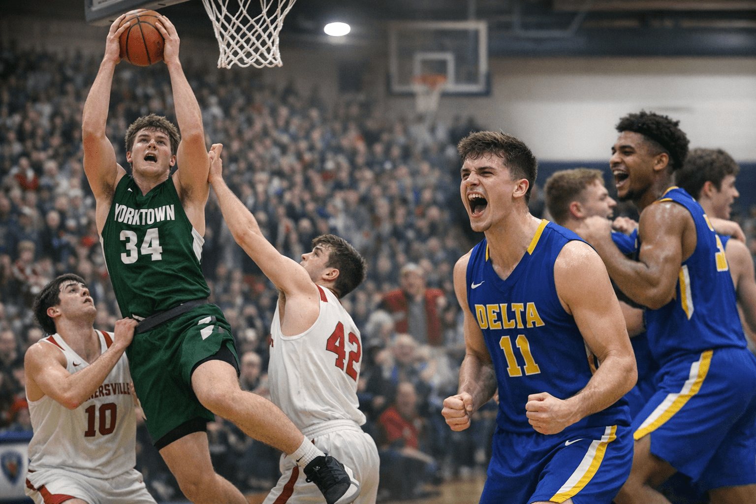Yorktown's glass dominance, Delta's balanced scoring set up Sectional 24 final