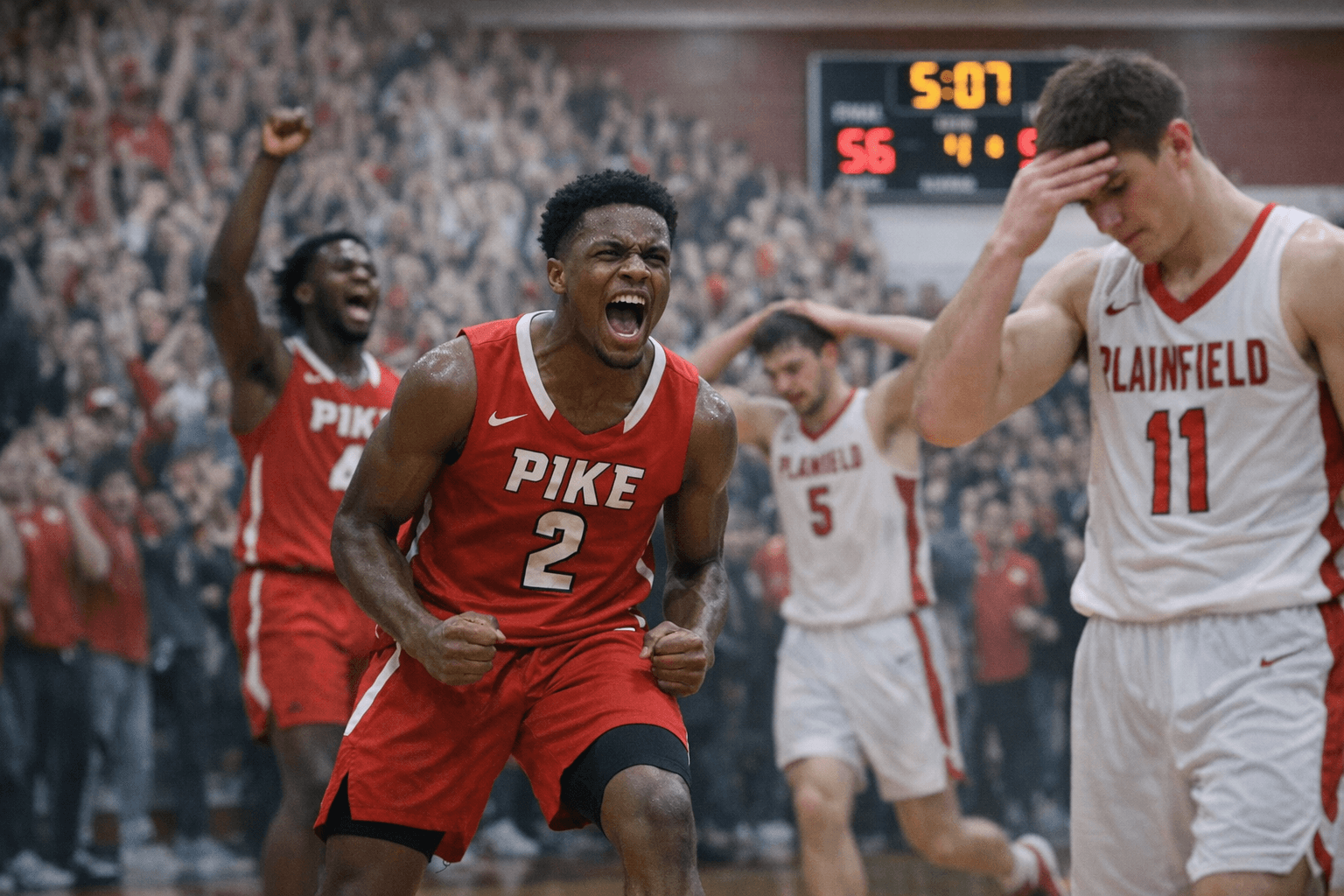 Pike Erases 14-Point Deficit, Tops Plainfield 56-53; Advances to Face Brownsburg