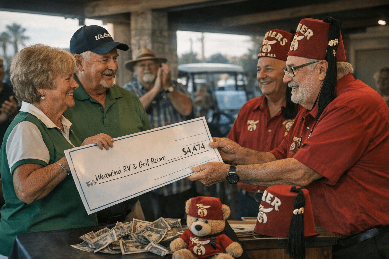 Westwind RV & Golf Resort Donates $4,474 to Shriners After Fundraisers