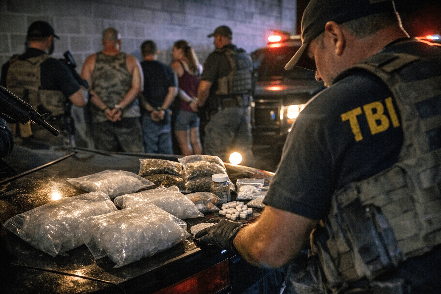 Parsons lockup shows weekend bookings; TBI seizes meth in Decaturville, Parsons raids