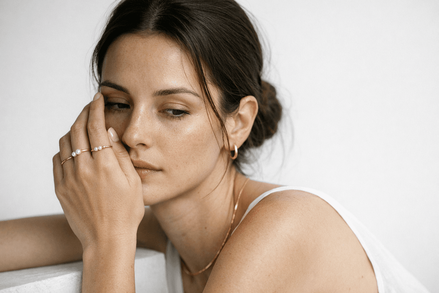 Sarah Storch Captures Esther Lomb Wearing Studio Ena’s Minimal Handcrafted Jewelry
